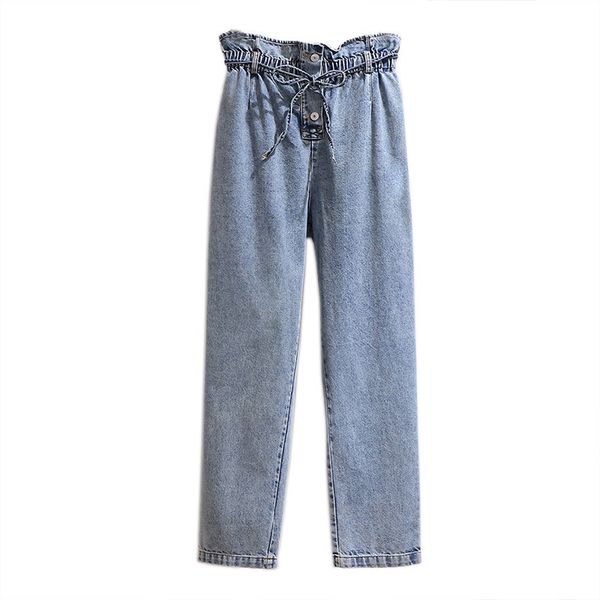 2020 new women's clothing pants jeans spring casual polyester cotton blue lace-up elastic waist loose plus size denim trousers
2020 new women's clothing pants jeans spring casual polyester cotton blue lace-up elastic waist loose plus size denim trousers