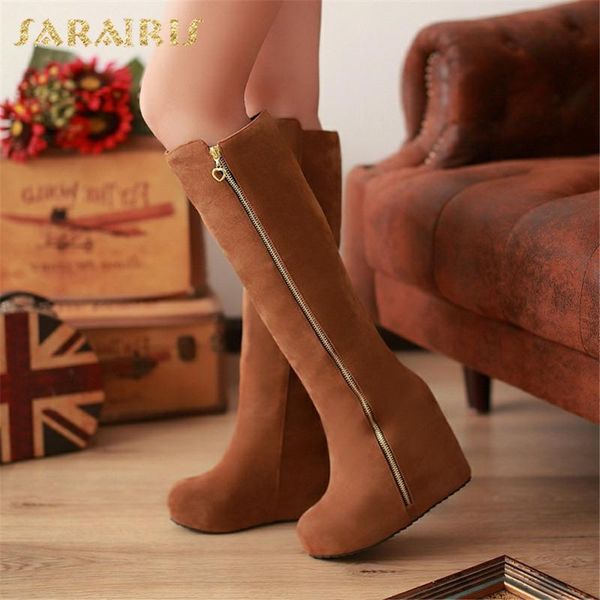 boots sarairis design 2021 big size 43 zip up knee high female concise wedge heels platform shoes ladies, Black
boots sarairis design 2021 big size 43 zip up knee high female concise wedge heels platform shoes ladies, Black