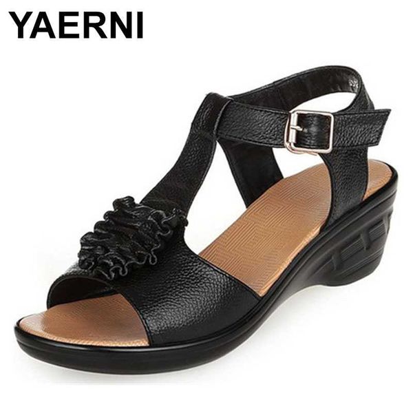yaerni elegant comfort genuine leather sandals shoes woman summer sandals new wedges open toe large size women shoes, Black
yaerni elegant comfort genuine leather sandals shoes woman summer sandals new wedges open toe large size women shoes, Black