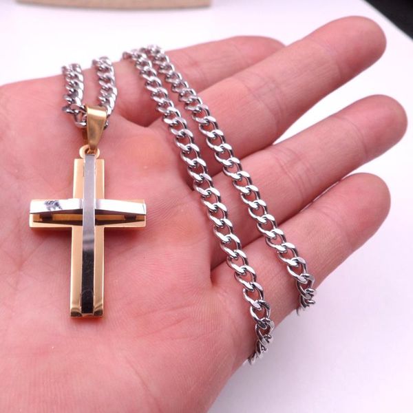 20''-32'' 4mm curb chain stainless steel necklace gold huge cross crystals pendant religious crucifix women men gifts, Silver
20''-32'' 4mm curb chain stainless steel necklace gold huge cross crystals pendant religious crucifix women men gifts, Silver