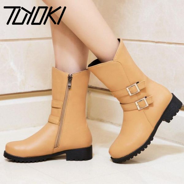 tuyoki size 34-43 women mid calf snow boots women fashion buckle strap side zip shoes warm plush winter botas footwear, Black
tuyoki size 34-43 women mid calf snow boots women fashion buckle strap side zip shoes warm plush winter botas footwear, Black