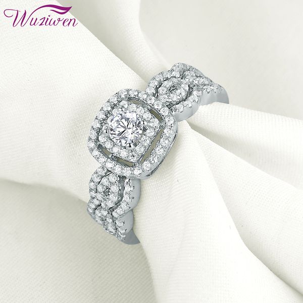 wuziwen 3 pcs wedding engagement rings for women genuine 925 sterling silver halo round zircon bridal set classic jewelry, Golden;silver 
wuziwen 3 pcs wedding engagement rings for women genuine 925 sterling silver halo round zircon bridal set classic jewelry, Golden;silver