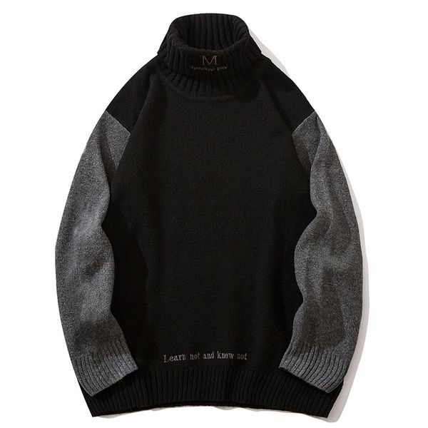 men's sweaters turtleneck pullover patchwork autumn winter warm spacious long sleeve clothes knitted casual male sweater drop, White;black
men's sweaters turtleneck pullover patchwork autumn winter warm spacious long sleeve clothes knitted casual male sweater drop, White;black