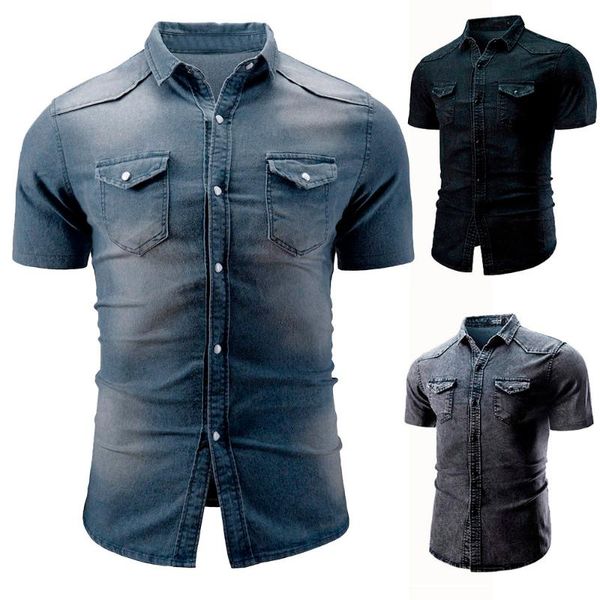 men's casual shirts shirt men summer 2021 short sleeve slim fit button with pocket blousew412, White;black
men's casual shirts shirt men summer 2021 short sleeve slim fit button with pocket blousew412, White;black