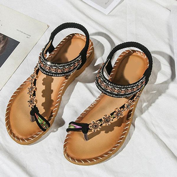women bohemia sandals open toe anti-slip comfortable breathable for summer beach hh88, Black
women bohemia sandals open toe anti-slip comfortable breathable for summer beach hh88, Black
