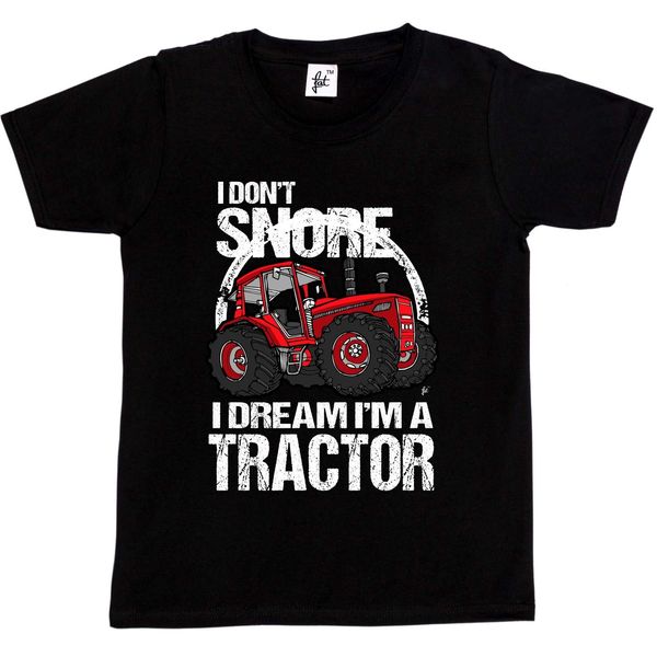 2019 t-shirt summer novelty cartoon t shirt i don't snore i dream i'm a tractor big red farm kids boys t-shirt movie shirt