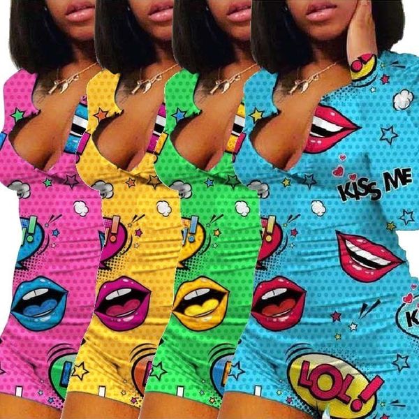 women jumpsuits fashion lips pattern print light color jumpsuits deep v-neck skinny shorts jumpsuits ladies casual clothing, Black;white
women jumpsuits fashion lips pattern print light color jumpsuits deep v-neck skinny shorts jumpsuits ladies casual clothing, Black;white