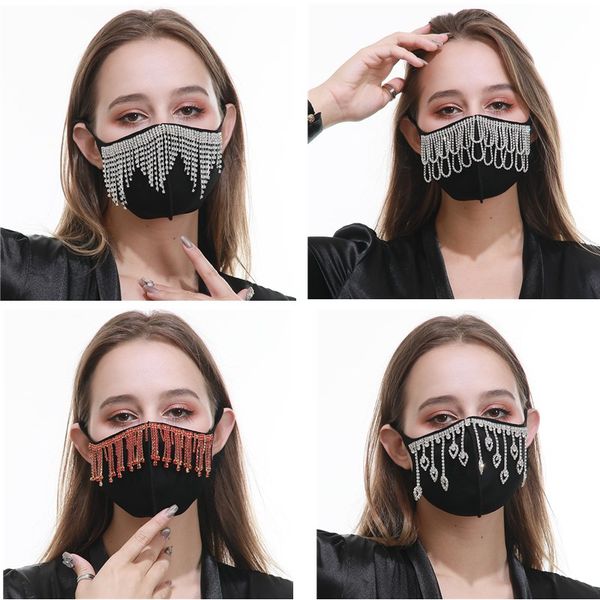 3 layers luxury breathable cotton masks for women bling rhinestone diamond black mask anti dust smog protective mouth mask
3 layers luxury breathable cotton masks for women bling rhinestone diamond black mask anti dust smog protective mouth mask