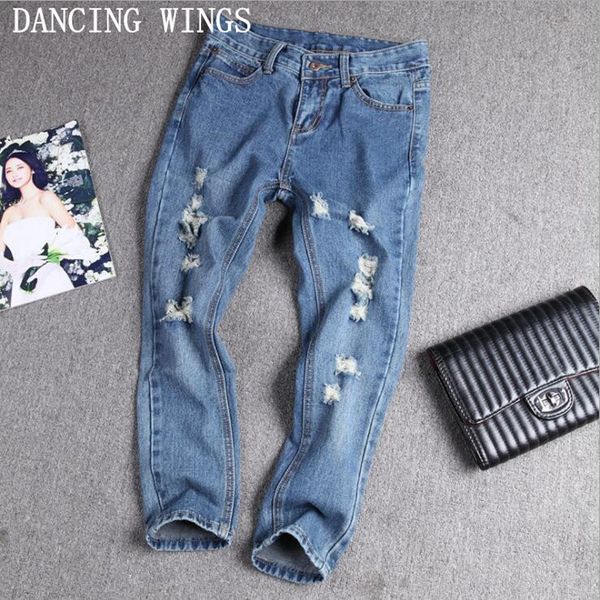 spring women loose straight denim pants bf style ankle-length casual holes jeans, Blue
spring women loose straight denim pants bf style ankle-length casual holes jeans, Blue
