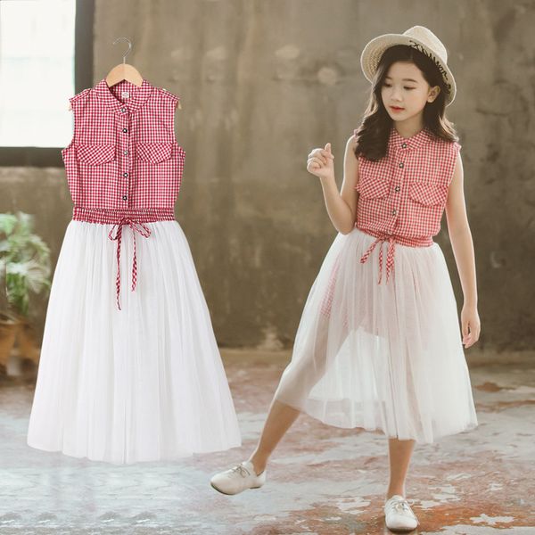 children clothing summer girls clothes set plaid dress+skirt 2pcs kids suit casual teen girls clothes 4 5 6 7 8 9 10 11 12 years, White
children clothing summer girls clothes set plaid dress+skirt 2pcs kids suit casual teen girls clothes 4 5 6 7 8 9 10 11 12 years, White