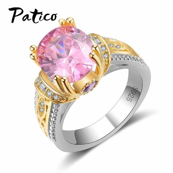 luxury 925 sterling silver round rings for ladies fashion pink cz stone wedding ring for women gold anel bague lover gift, Golden;silver
luxury 925 sterling silver round rings for ladies fashion pink cz stone wedding ring for women gold anel bague lover gift, Golden;silver