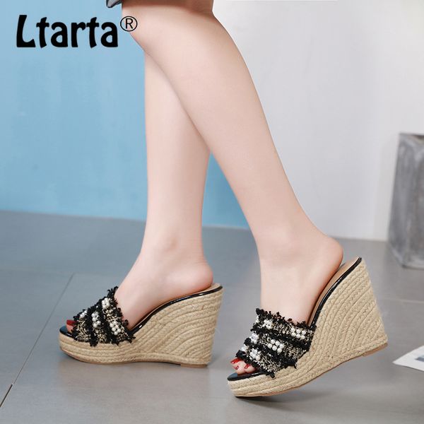ltarta summer wedge heel fringed high-heeled slippers fashion high waterproof platform casual wear women's sandals, Black
ltarta summer wedge heel fringed high-heeled slippers fashion high waterproof platform casual wear women's sandals, Black
