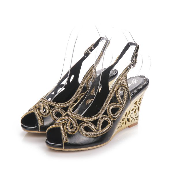 new summer ladies black wedge sandals rhinestone high heel hollow fish mouth shoes travel sandals party shoes 8cm
new summer ladies black wedge sandals rhinestone high heel hollow fish mouth shoes travel sandals party shoes 8cm