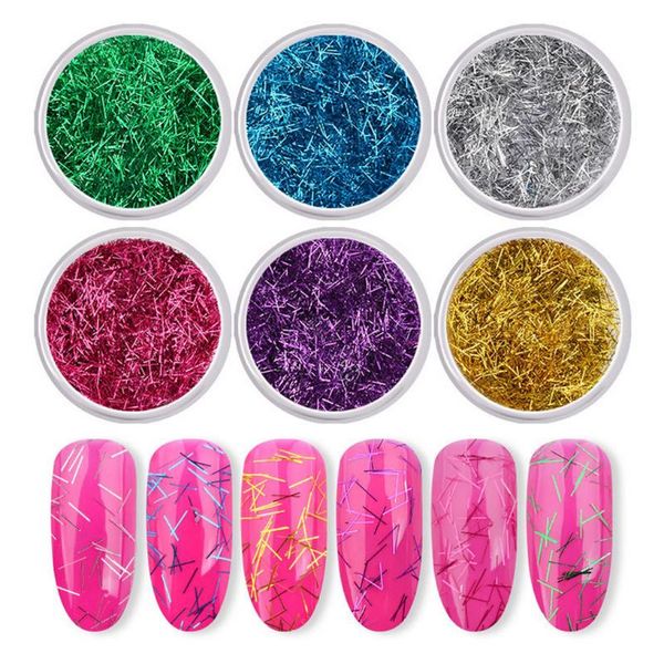 6pcs/set nail glitter flakes colorful lace silk strips holographic sequins manicure nail art decoration, Silver;gold
6pcs/set nail glitter flakes colorful lace silk strips holographic sequins manicure nail art decoration, Silver;gold