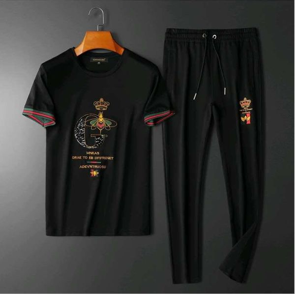 luxury men's sport suit new summer style small bee sequined embroidered cotton breathable sweat absorption casual men's sport suit, Gray
luxury men's sport suit new summer style small bee sequined embroidered cotton breathable sweat absorption casual men's sport suit, Gray