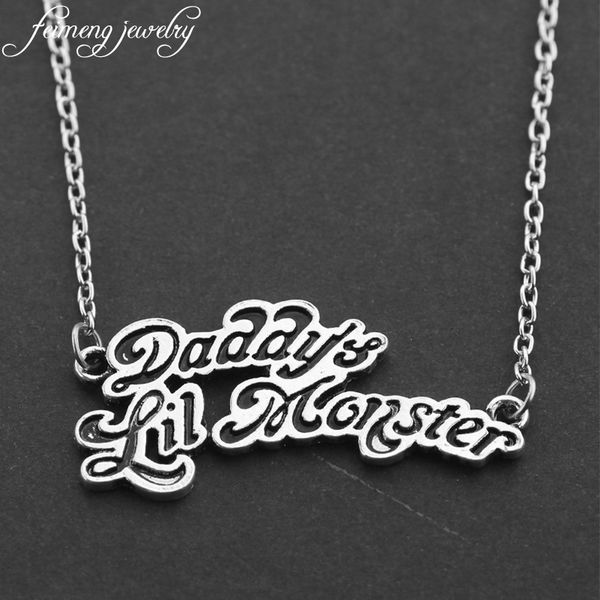 feimeng jewelry movie suicide squads joker quinn necklaces daddy's lil monster letter logo pendant necklace for women gifts, Silver
feimeng jewelry movie suicide squads joker quinn necklaces daddy's lil monster letter logo pendant necklace for women gifts, Silver
