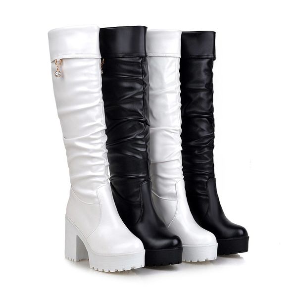 boots yqbtdl fashion white black high heel platform knee female block heels winter pleated womens punk shoes long 42
boots yqbtdl fashion white black high heel platform knee female block heels winter pleated womens punk shoes long 42