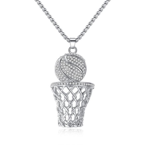 punk basketball frame necklace ms. inlaid transparent zircon creative ball frame pendant necklace jewelry exaggerated, Silver 
punk basketball frame necklace ms. inlaid transparent zircon creative ball frame pendant necklace jewelry exaggerated, Silver