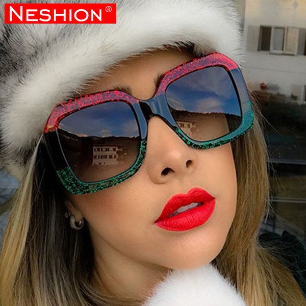 sunglasses red green stripe brand designer oversized shade for women gradient shining frame fashion retro noble female glasses, White;black
sunglasses red green stripe brand designer oversized shade for women gradient shining frame fashion retro noble female glasses, White;black