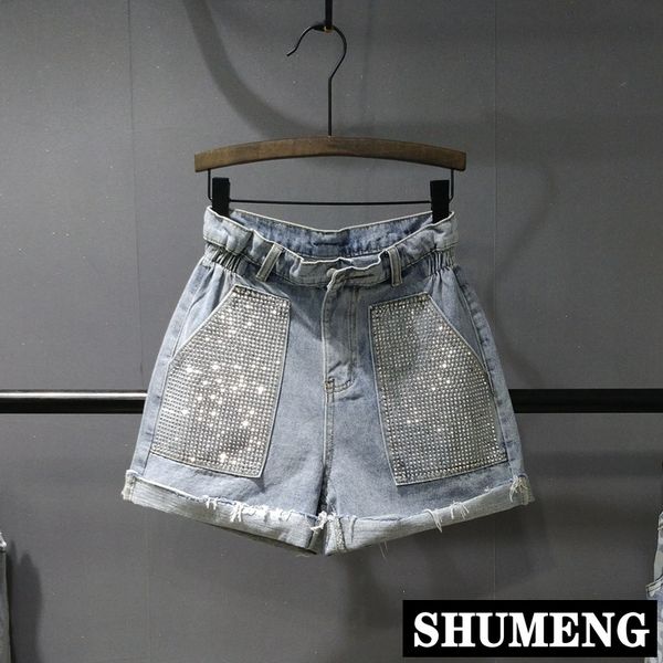 2020 new spring and summer women's high waist denim shorts double pockets drill wide leg pants loose short jeans, Blue
2020 new spring and summer women's high waist denim shorts double pockets drill wide leg pants loose short jeans, Blue