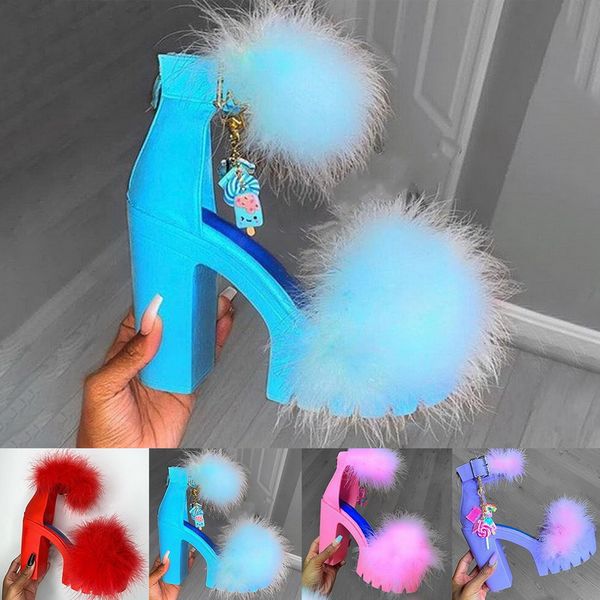 female pumps t-stage furry buckle strap platform open toe dancing high heel shoes party wedding shoes cute pendant sandals, Black
female pumps t-stage furry buckle strap platform open toe dancing high heel shoes party wedding shoes cute pendant sandals, Black