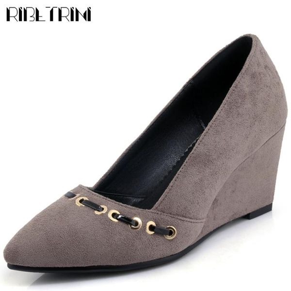 ribetrini elegant shallow pointed toe shoes comfy office high wedges women pumps pointed toe pumps, Black
ribetrini elegant shallow pointed toe shoes comfy office high wedges women pumps pointed toe pumps, Black
