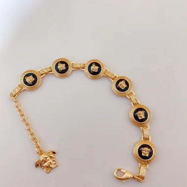 classic retro avatar epoxy fashion designer bracelet luxury designer jewelry women bracelet, Golden;silver