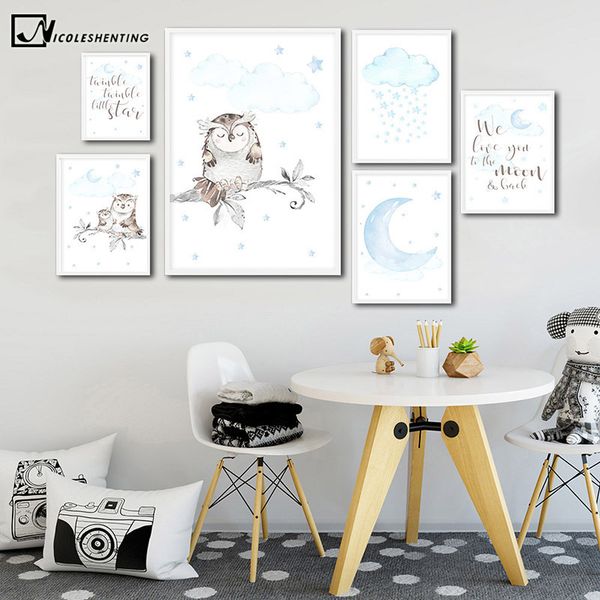 wall art картина детскую котировка плакат сова мультфильм синий холст для печати декоративного изображения nordic детей мальчики спальни укр
wall art картина детскую котировка плакат сова мультфильм синий холст для печати декоративного изображения nordic детей мальчики спальни укр