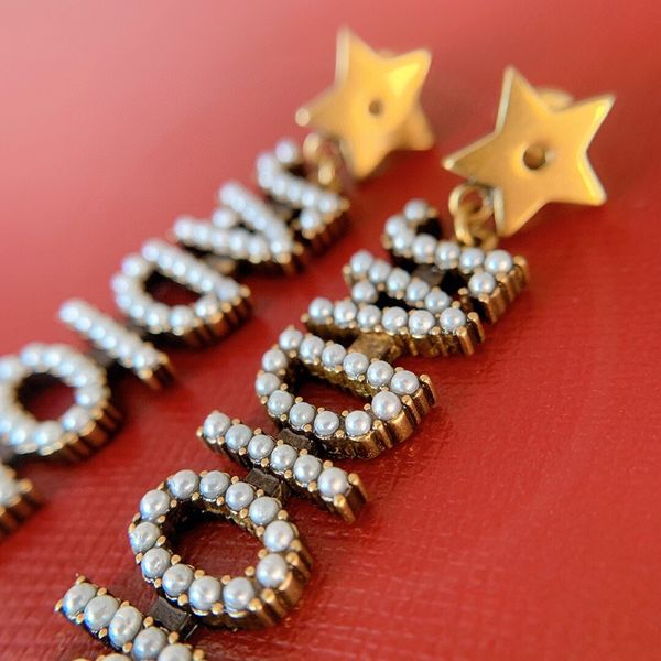 d jia ja letter pentagram star pearl earrings 925 silver needle women's ear ring jewelry high version, White;black
d jia ja letter pentagram star pearl earrings 925 silver needle women's ear ring jewelry high version, White;black