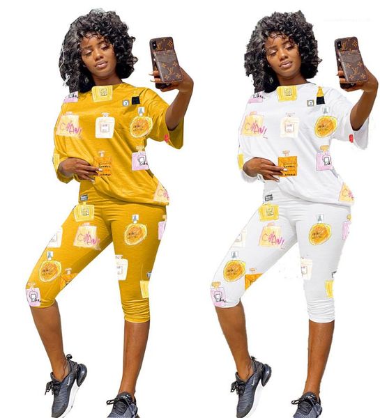 set fashion casual womens suit ladies designer tracksuits summer short sleeve tshirt knee length pants print 2pcs, Gray
set fashion casual womens suit ladies designer tracksuits summer short sleeve tshirt knee length pants print 2pcs, Gray
