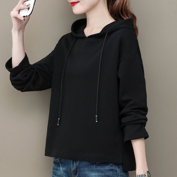 2020 autumn pullover split pullover hooded hoodie women's autumn and winter solid color loose hoodie korean fashion women's nohfo, Black
2020 autumn pullover split pullover hooded hoodie women's autumn and winter solid color loose hoodie korean fashion women's nohfo, Black