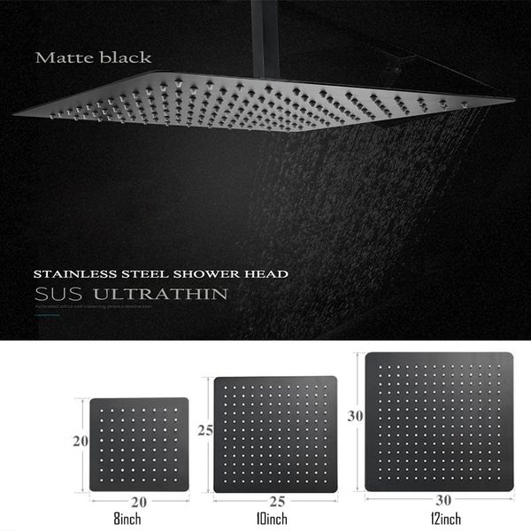 bathroom shower heads black round and square rain stainless steel head ultrathin 2 mm 8/9/10/12inch choice wall & ceiling mounted
bathroom shower heads black round and square rain stainless steel head ultrathin 2 mm 8/9/10/12inch choice wall & ceiling mounted