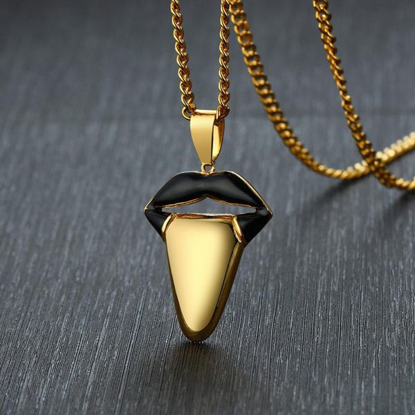 stainless steel gold hip hop black lips gold tongue pendant necklace funny tongue charms jewellery gift women men, Silver
stainless steel gold hip hop black lips gold tongue pendant necklace funny tongue charms jewellery gift women men, Silver