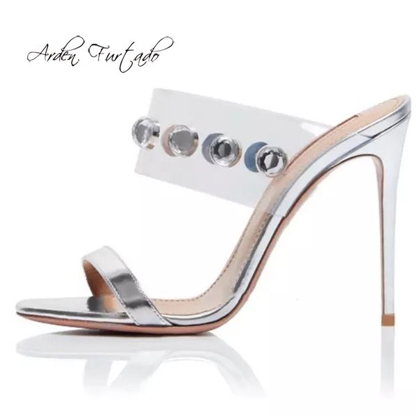 arden furtado summer fashion women's shoes stilettos heels elegant mature classics silver rivets slippers big size 42 43, Black 
arden furtado summer fashion women's shoes stilettos heels elegant mature classics silver rivets slippers big size 42 43, Black