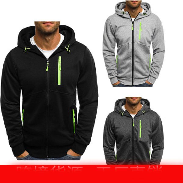 mens new sports sweatshirts 2020fw hooded cardigan jackets fashion solid color casual mens hoodies active style coats youth outdoorwears, Black 
mens new sports sweatshirts 2020fw hooded cardigan jackets fashion solid color casual mens hoodies active style coats youth outdoorwears, Black