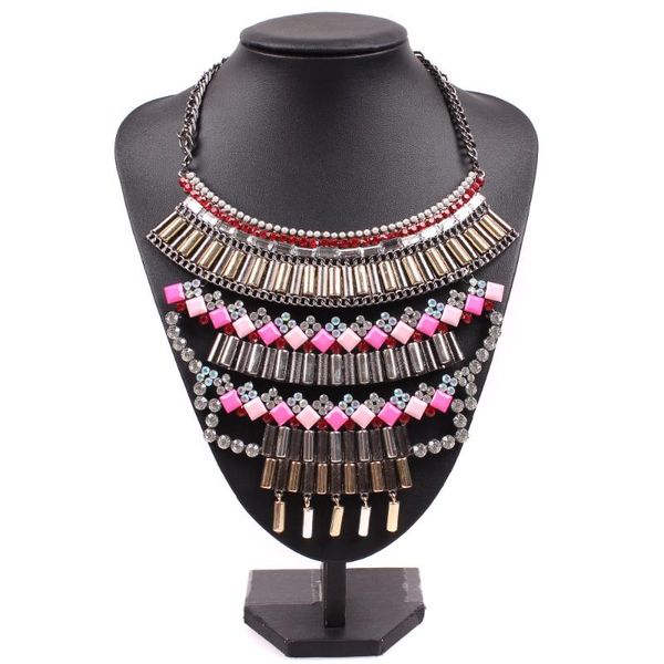 new fashion model brand chain crystal resin chunky statement big pendant necklace for women luxury choker bib jewelry, Silver
new fashion model brand chain crystal resin chunky statement big pendant necklace for women luxury choker bib jewelry, Silver