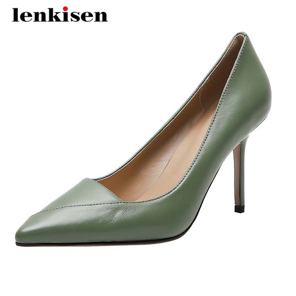 lenkisen simple style genuine leather solid shallow chic pointed toe thin high heel autumn gorgeous modern cozy women pumps l18, Black
lenkisen simple style genuine leather solid shallow chic pointed toe thin high heel autumn gorgeous modern cozy women pumps l18, Black
