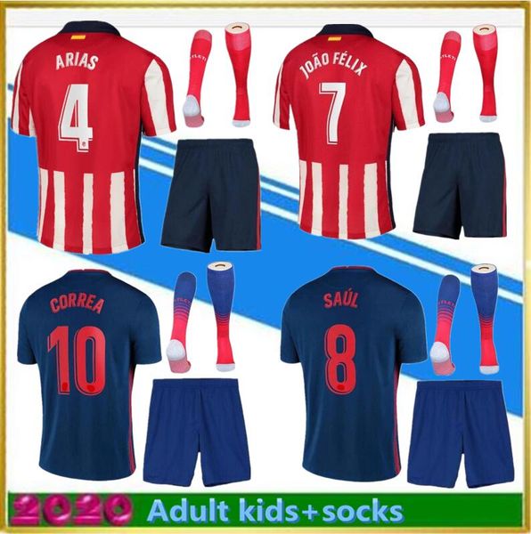 new kit + sock 2020 2021 home and away boy soccer jersey 2020/21 kids football shirt home away camiseta, Black