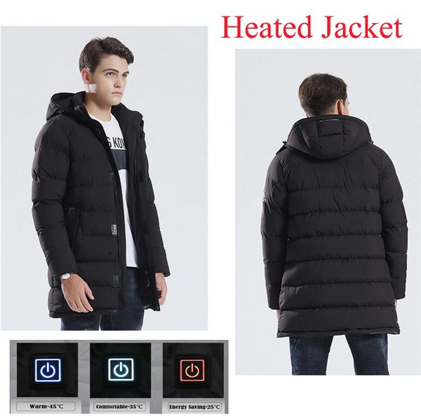long thick intelligent men's heated jacket winter black outdoor ski jacket male heated vest medium thermal cotton-padded, Gray;blue
long thick intelligent men's heated jacket winter black outdoor ski jacket male heated vest medium thermal cotton-padded, Gray;blue