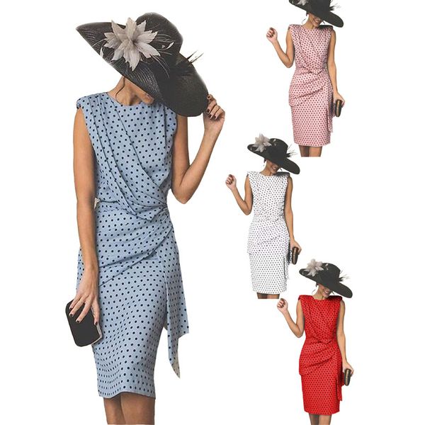 bodycon tight polka dot print dress pleated retro pencil dresses summer women sleeveless knee-length slim dress 2020 summer, Black;gray
bodycon tight polka dot print dress pleated retro pencil dresses summer women sleeveless knee-length slim dress 2020 summer, Black;gray