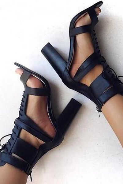 drop shipping woman sheep pattern chunky heels sandals rome cuts out lace up zipper back high heel sandals shoes big size, Black
drop shipping woman sheep pattern chunky heels sandals rome cuts out lace up zipper back high heel sandals shoes big size, Black