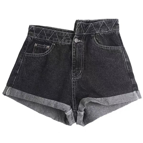 summer denim shorts women vintage irregular denim pants loose high waist shorts harajuku curled cotton female, Blue
summer denim shorts women vintage irregular denim pants loose high waist shorts harajuku curled cotton female, Blue