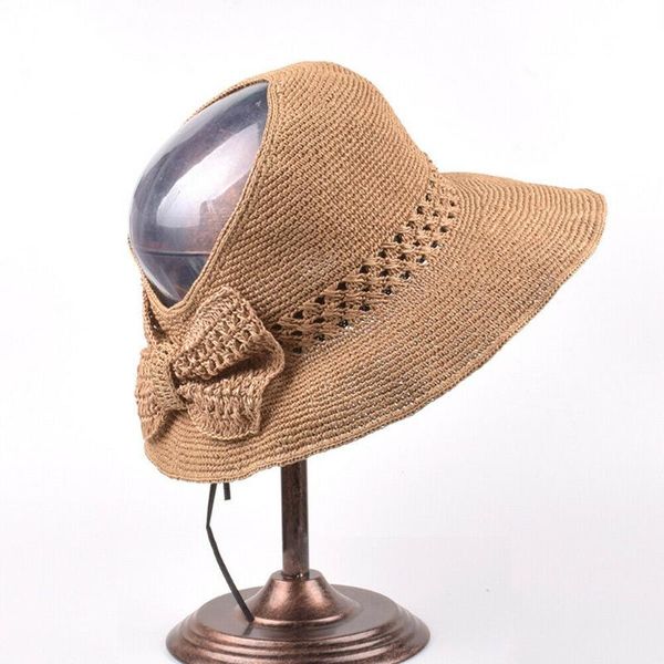 women straw sun hat visor wide brim floppy foldable hollow summer beach cap female bow holiday outdoor floppy sunhat, Blue;gray
women straw sun hat visor wide brim floppy foldable hollow summer beach cap female bow holiday outdoor floppy sunhat, Blue;gray