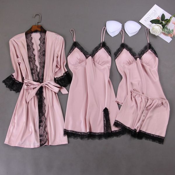 summer new women 4pcs sleepwear nighty&robe set casual loose kimono bath gown nightwear sleep set lace nightdress homewear, Black;red
summer new women 4pcs sleepwear nighty&robe set casual loose kimono bath gown nightwear sleep set lace nightdress homewear, Black;red