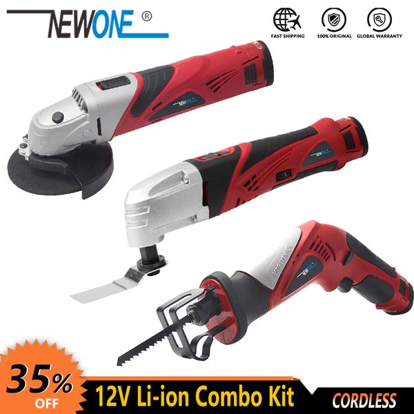 newone 12v electric cordless li-ion angle grinder oscillating tool reciprocating saw power tool combo kit with battery
newone 12v electric cordless li-ion angle grinder oscillating tool reciprocating saw power tool combo kit with battery