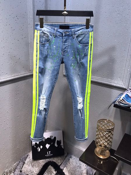 mens designer luxury solid color jeans casual slim skinny jeans fashion designer mens hip hop skin-friendly moto denim pants, Blue
mens designer luxury solid color jeans casual slim skinny jeans fashion designer mens hip hop skin-friendly moto denim pants, Blue
