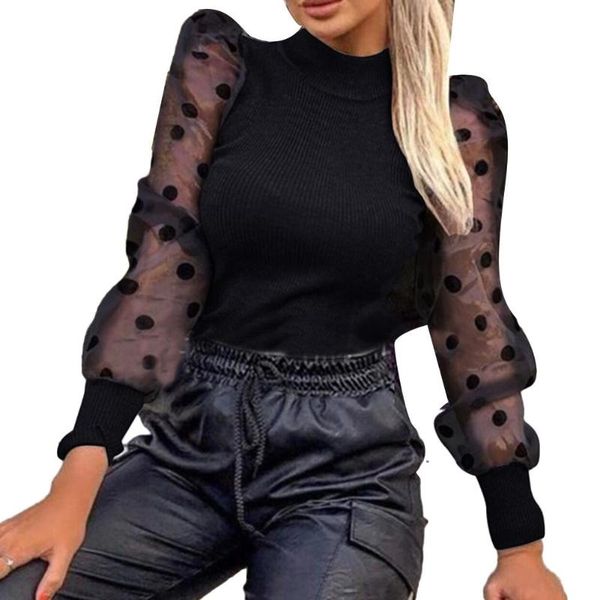 plus size dress apparel women autumn polka dot long mesh puff sleeve ribbed sweater bottoming shirt 2020, White;black
plus size dress apparel women autumn polka dot long mesh puff sleeve ribbed sweater bottoming shirt 2020, White;black
