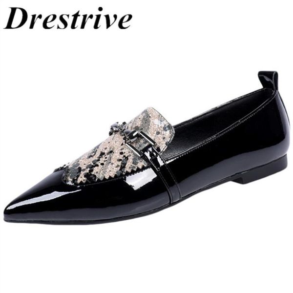 drestrive women flats pointed toe genuine leather horsebit knot patent slip on female casual shoes real leather black dress
drestrive women flats pointed toe genuine leather horsebit knot patent slip on female casual shoes real leather black dress