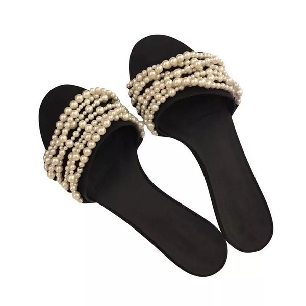 summer new leather pearls slippers women solid slip on woman cozy flats sandals string beads luxury sandals sandalias mujer, Black
summer new leather pearls slippers women solid slip on woman cozy flats sandals string beads luxury sandals sandalias mujer, Black