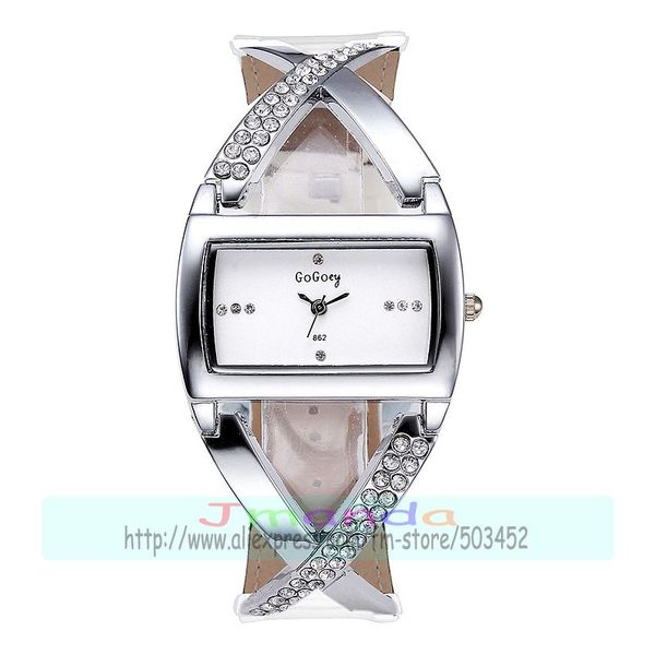 100pcs/lot 862 fashion lady elegance watch square strap bracelet watch wrap quartz bangle clock for women wholesale wristwatch, Slivery;brown
100pcs/lot 862 fashion lady elegance watch square strap bracelet watch wrap quartz bangle clock for women wholesale wristwatch, Slivery;brown